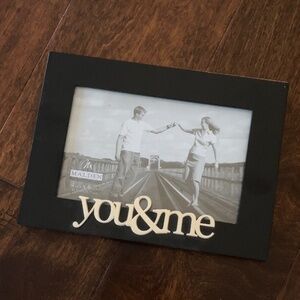 New in box ‘you & me’ frame black silver lettering